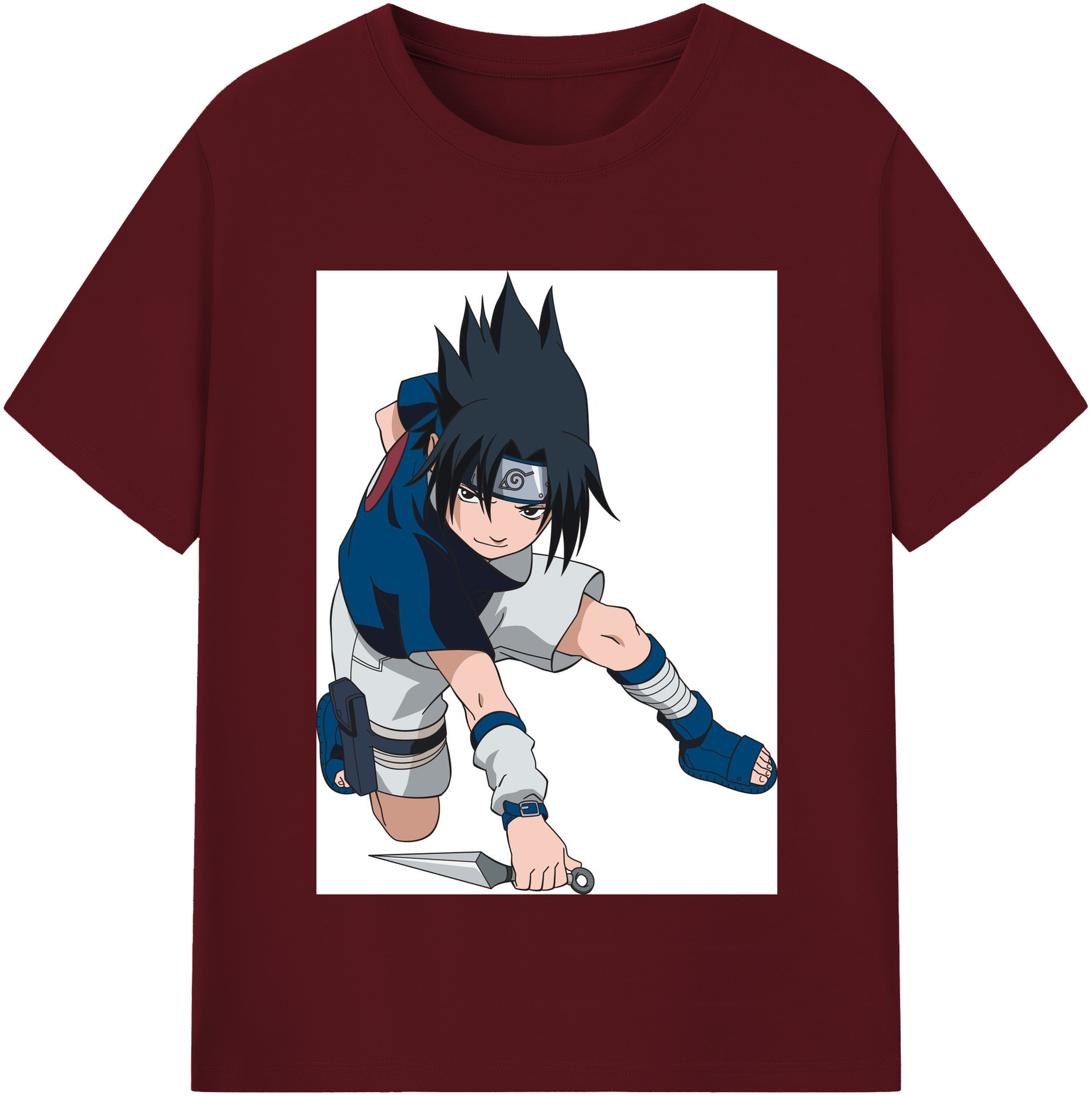 （画像用） NARUTO -ナルト- うちは サスケ Uchiha Sasuke 綿100％半袖Tシャツ（フロントプリント）